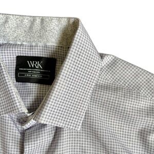 WRK Men’s Lavender Gingham Button Down – Size Large Tall (LT)